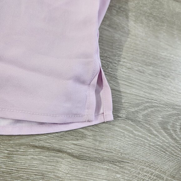 J Crew Pink Puff Sleeve Keyhole Neckline Crepe Top Blouse BL712 Women Size T L - Picture 9 of 15